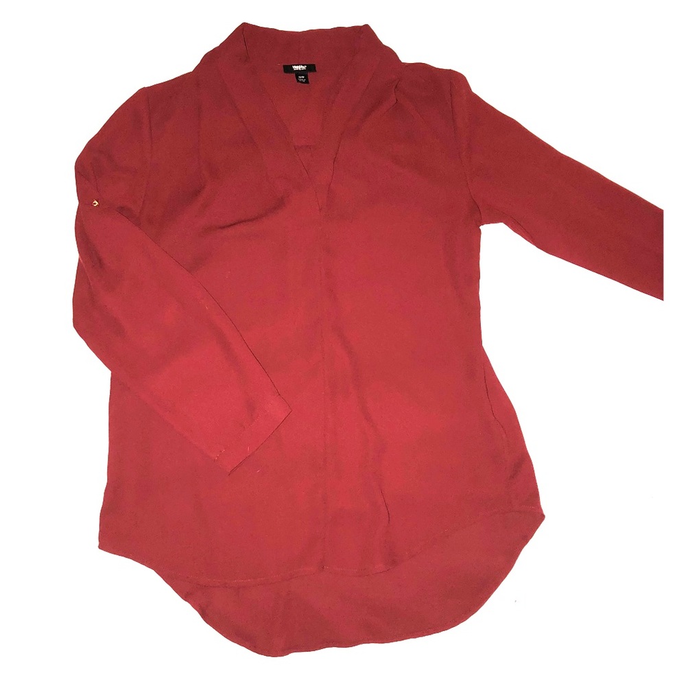 Ox Blood v-neck blouse